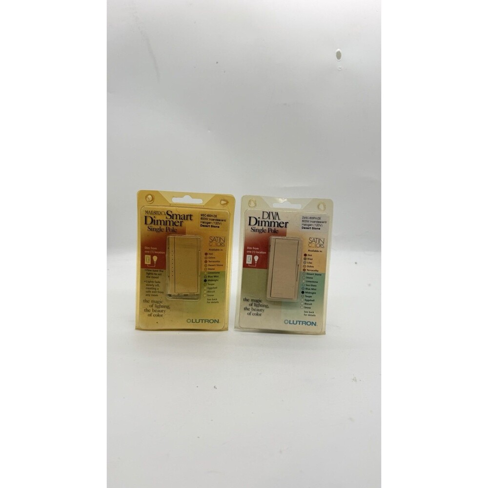 2 Lutron Dimmers MSC-600H-DS & DVSC-600PH-DS 600W Desert Stone NEW Sealed